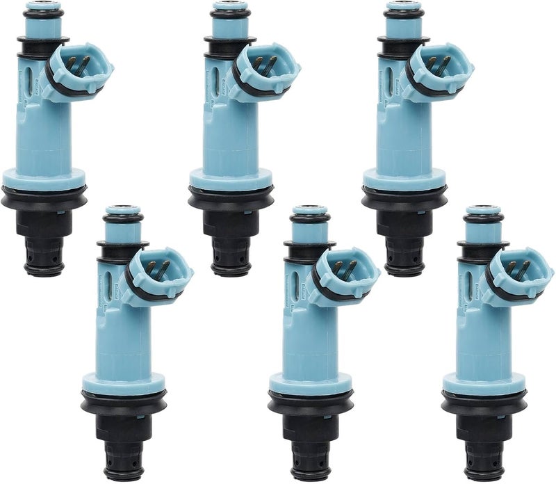 Gledewen Fuel Injectors Set of 6 23250-46090 Compatible with 1998-2005 Lexus GS300, 2001-2005 Lexus lS300, 1998-2000 Lexus SC300 3.0L, Fuel injectors for 1998 Toyota Supra 2 Holes - Image 1